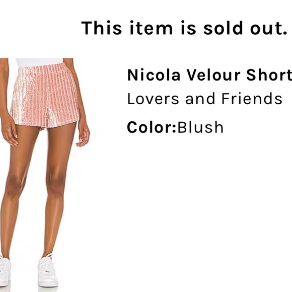 NEW Lovers + Friends Nicola Velour Shorts in blush - Picture 2 of 6